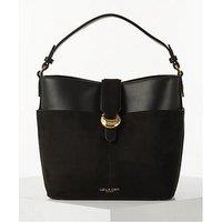 Luella Grey Indra Medium Bucket Crossbody In Black