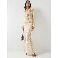 Only Onlpearlina Long Wide Skirt Wvn - Grey