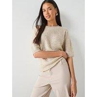 Jdy Jdymia O-Neck Sequin Knit Pullover - Green