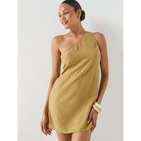 Vero Moda Vero Moda & One Shoulder Mini Dress - Green