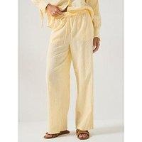 Vero Moda Vmelena Hw Stripe Pant Wvn - Yellow