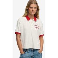 Superdry Heritage Terry Polo Top - Cream