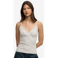 Superdry Athletic Essential Lace Trim V Neck Vest Top - Grey