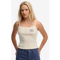 Superdry Athletic Embroider Button Cami Top - White