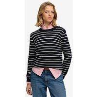 Superdry Lightweight Essential Striped Jumper - Blue