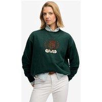 Superdry Crest Loose Crew Sweatshirt - Green