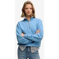 Superdry Essential Logo Embellished Half Zip Sweatshirt - Blue