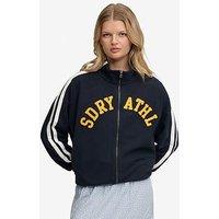 Superdry Ath Ess Applique Loose Zip Track Top - Blue