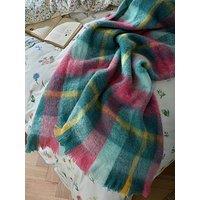 Bluebellgray Highland Check Teal Pink Throw 130Cm X 170Cm