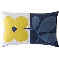 Orla Kiely Floret Dandelion Denim Microfibre Filled Cushion 40Cmx60Cm