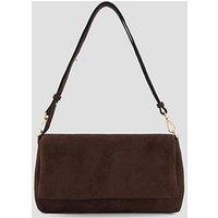 The Very Collection Fold Over Clutch Bag - Brown