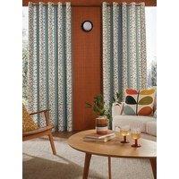 Orla Kiely Sycamore Stripe Lined Eyelet Curtains Duckegg