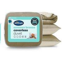 Silentnight Cooling Summer Breeze Seersucker Coverless Duvet - 4.5 Tog Sage & Cream