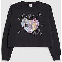 River Island Older Girls Golden Girls Era Sweatshirt - Black