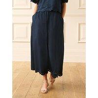 Laura Ashley Broderie Co-Ord Skirt - Navy