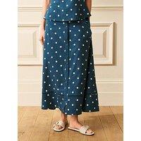 Laura Ashley Polka Dot Maxi Skirt - Blue