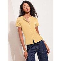 Friends Like These Henley Short Sleeve Top - Yellow