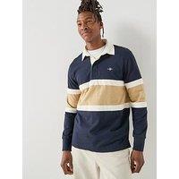 Gant Cut & Sew Rugger Rugby Long Sleeve Polo Shirt - Navy