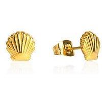 The Love Collection 18Ct Gold Pvd Plated Waterproof Stainless Steel Shell Studs