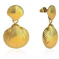 The Love Collection 18Ct Gold Pvd Plated Waterproof Stainless Steel Shell Droppers