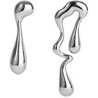 The Love Collection Waterproof Stainless Steel Molten Drop Earrings