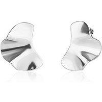 The Love Collection Stainless Steel Wave Stud Earrings