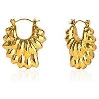 The Love Collection Gold Plated Stainless Steel Statement Creole Earrings