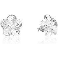 The Love Collection Sterling Silver Hibiscus Flower Studs