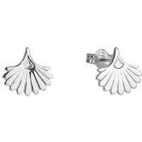 The Love Collection Sterling Silver Fan Shaped Stud