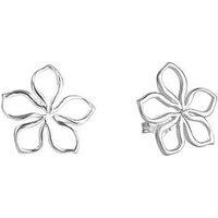 The Love Collection Sterling Silver Open Flower Studs