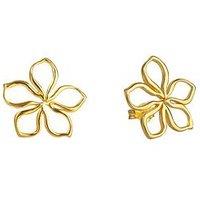The Love Collection Gold Plated Sterling Silver Open Flower Studs