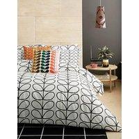 Orla Kiely Linear Stem 100% Cotton Charcoal Fitted Sheet
