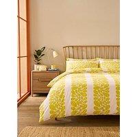 Orla Kiely Sycamore Stripe 100% Cotton Yellow Double Quilt Set 200Cm X 200Cm