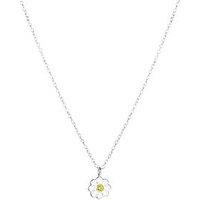 The Love Collection Sterling Silver Daisy Enamel Pendant