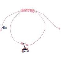 The Love Collection Children'S Sterling Silver Rainbow Corded Bracelet