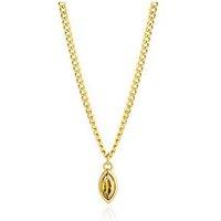 The Love Collection 18Ct Gold Pvd Plated Waterproof Stainless Steel Green Marquise Rubover Necklace