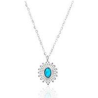 The Love Collection Stainless Steel Boho Turquoise Pendant Necklace