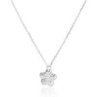 The Love Collection Sterling Silver Flower Cz Necklace