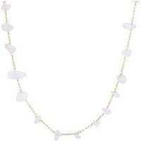 The Love Collection 18Ct Gold Pvd Plated Waterproof Stainless Steel Pink Gemstone Necklace