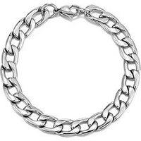 The Love Collection Men'S Flat Curb Stainless Steel Bracelet