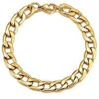 The Love Collection Men'S Gold Plated Chunky Curb Bracelet Chain