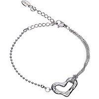 The Love Collection Waterproof Stainless Steel Multi Chain Molten Heart Bracelet