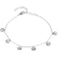 The Love Collection Waterproof Stainless Steel Multi Shell Anklet