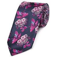 Skopes Navy/Fuschia Floral Tie