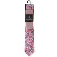 Skopes Pink Floral Silk Tie & Pocket Square Set