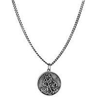 The Love Collection Sterling Silver Antiqued Finish St Christopher Pendant