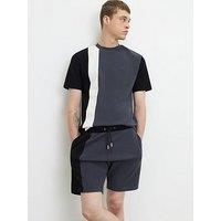 River Island Slim Fit Blocked T-Shirt - Grey