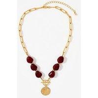 Mint Velvet Resin Beaded Coin Necklace