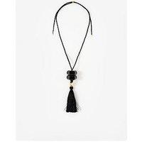 Mint Velvet Black Resin Tassel Pendant