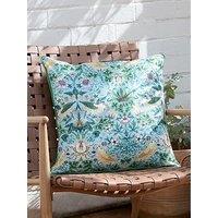 Morris & Co Strawberry Thief 50X50 Outdoor Polyester Cushion Mineral/Yellow